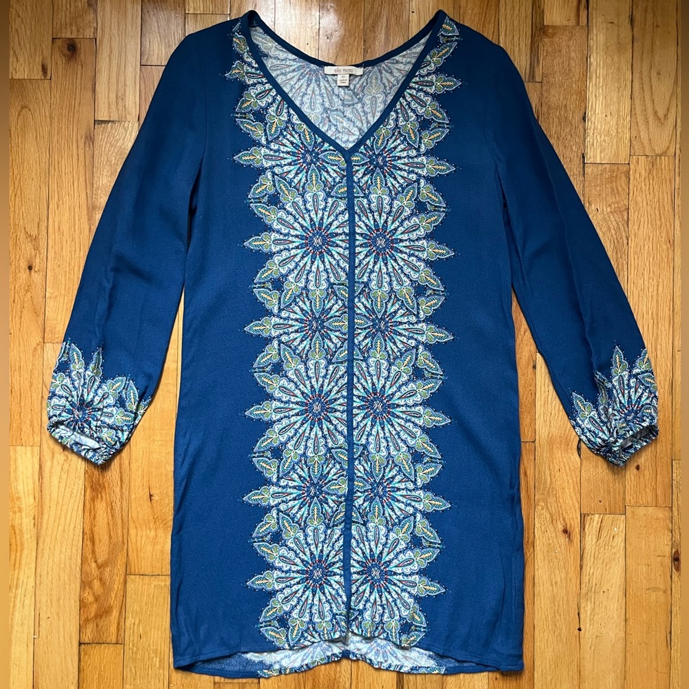 Ella moss blue tunic dress XS
